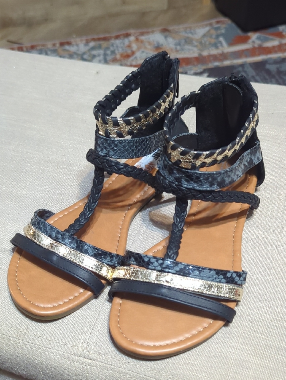 Easy USA gladiator AZTEC CLOSED BACK SANDALS